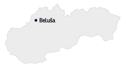 obrázok Beluše na mape Slovenska